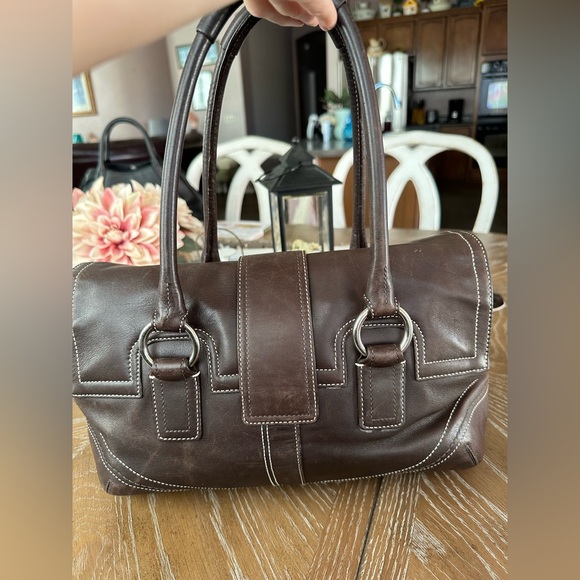 Vintage Brown Leather Coach Bag - Picture 2 of 7